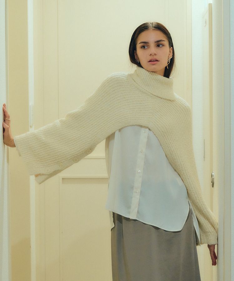 YECCA VECCA「2wayラメ混MIXニットベスト」|ベスト・ジレ|