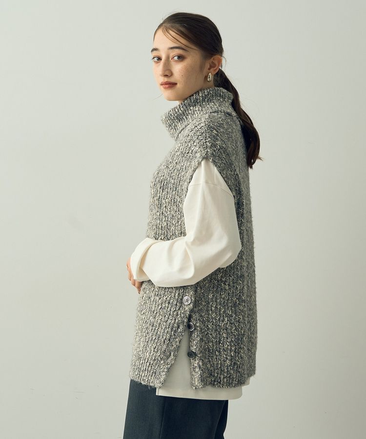 YECCA VECCA「2wayラメ混MIXニットベスト」|ベスト・ジレ|