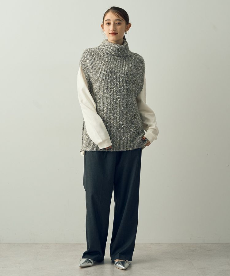 YECCA VECCA「2wayラメ混MIXニットベスト」|ベスト・ジレ|