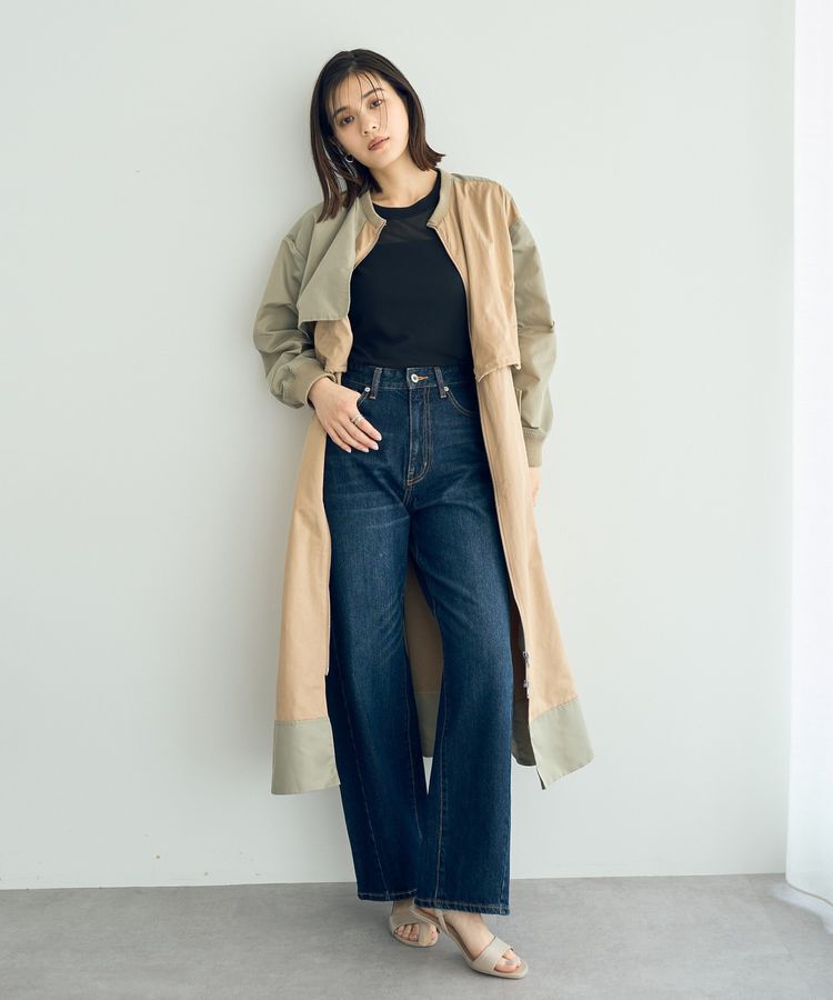 YECCA VECCA「クルーネック5分袖シアートップス」|Tシャツ・カットソー|