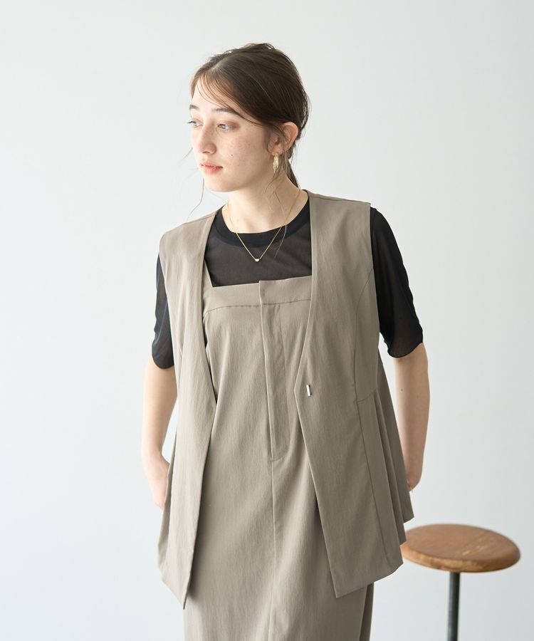 YECCA VECCA「クルーネック5分袖シアートップス」|Tシャツ・カットソー|