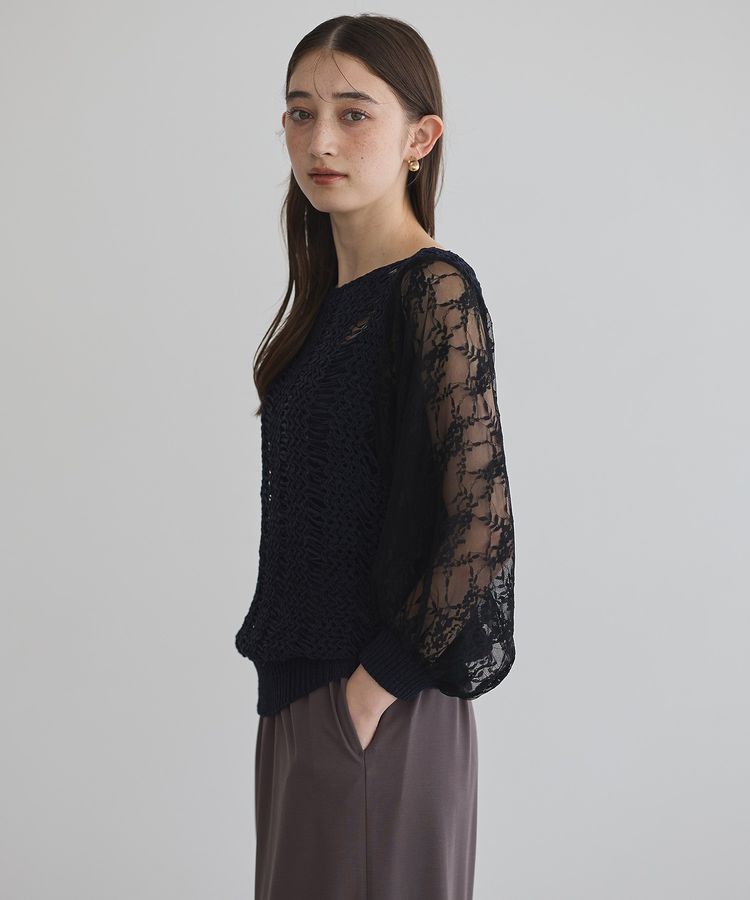 YECCA VECCA「【archive】テープヤーン袖レースプルオーバー」|ニット・セーター|