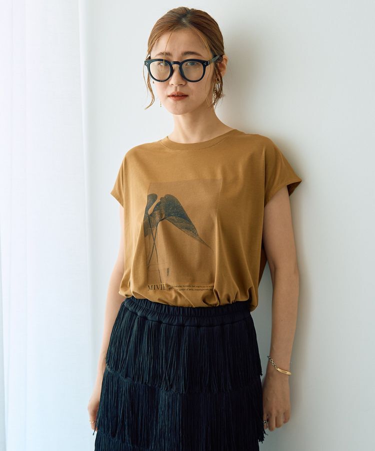 YECCA VECCA「フォトプリントTee」|Tシャツ・カットソー|Dark beige