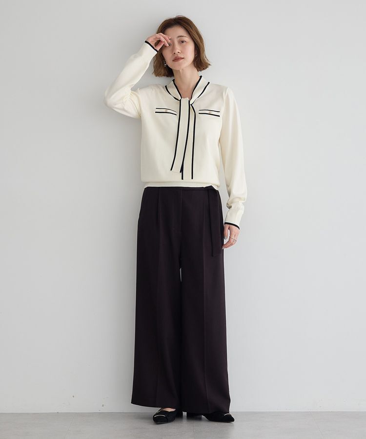 YECCA VECCA「配色ボウタイニット」|ニット・セーター|