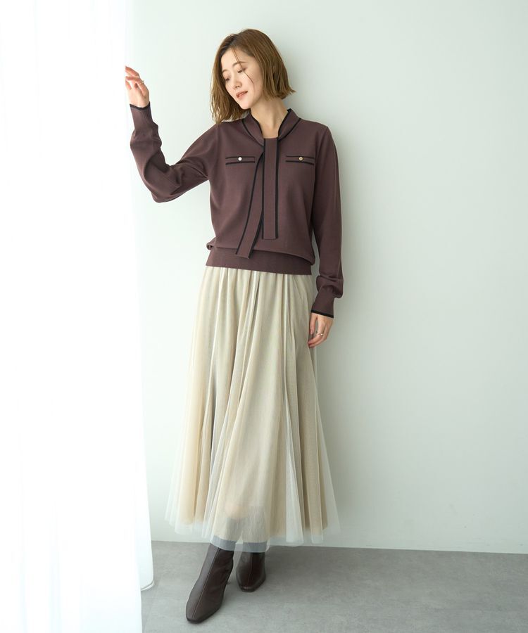 YECCA VECCA「配色ボウタイニット」|ニット・セーター|