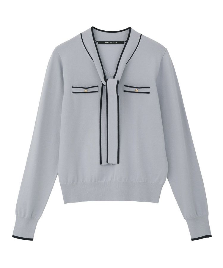 YECCA VECCA「配色ボウタイニット」|ニット・セーター|