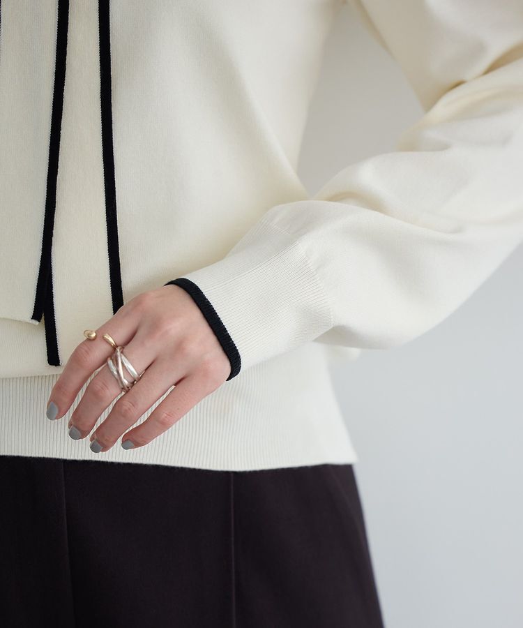 YECCA VECCA「配色ボウタイニット」|ニット・セーター|