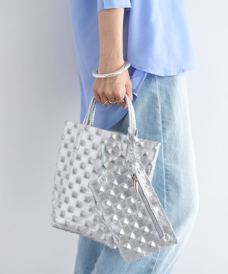 YECCA VECCA「【MILLELA FIRENZE】エンボスミニトート」|トートバッグ|Silver