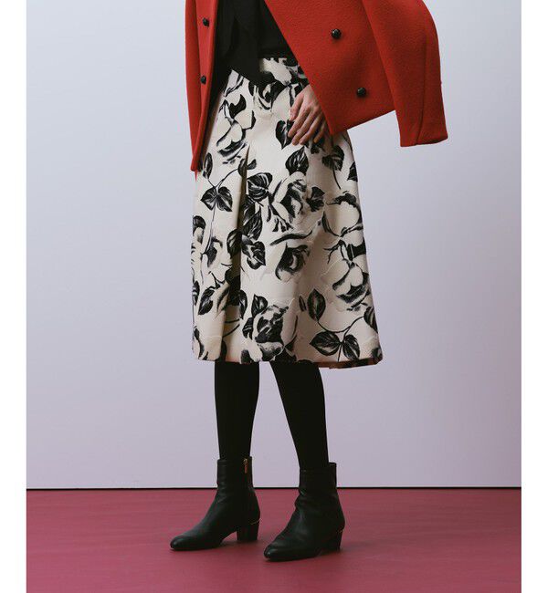 allureville「モノフロッキータックフレアスカート」|スカート|