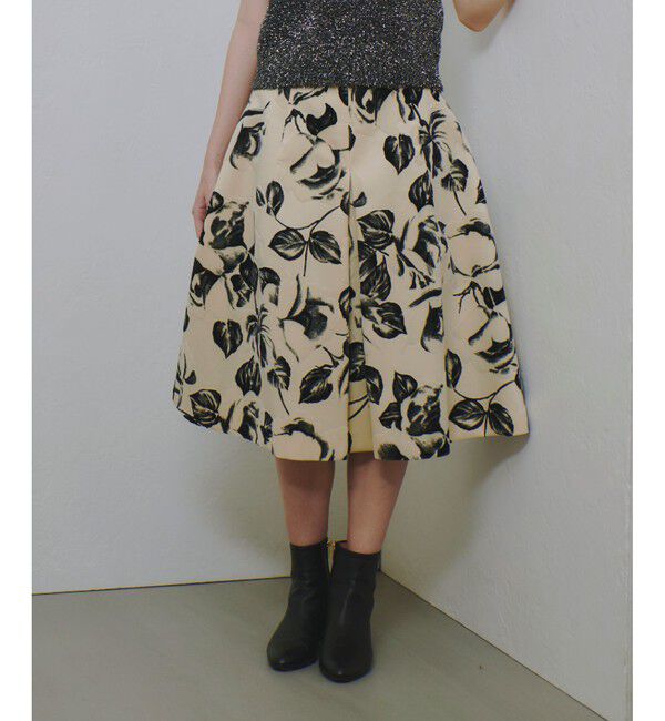 allureville「モノフロッキータックフレアスカート」|スカート|