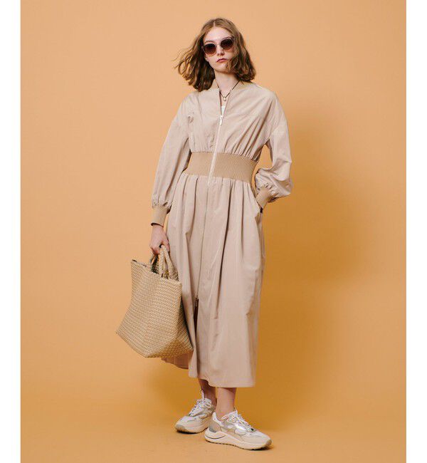 allureville「ボンバーワンピース」|ワンピース|ベージュ