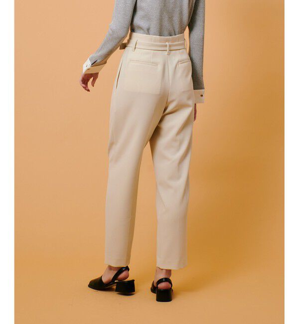 allureville「ダブルクロスベルト付タックパンツ」|チノ|