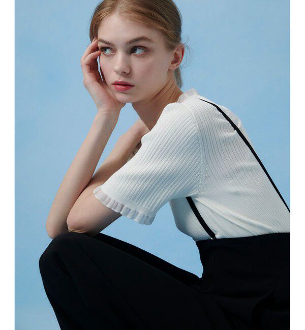 LOULOU WILLOUGHBY「【LOULOU WILLOUGHBY】ハーフチューブラーリブニット」|ニット・セーター|ホワイト