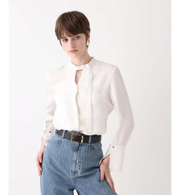 allureville「ブライトツイルアシメボウブラウス」|シャツ・ブラウス|