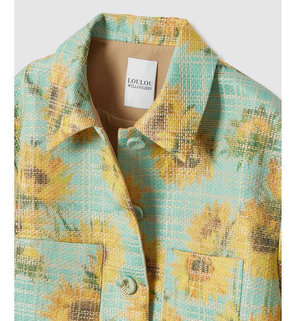 LOULOU WILLOUGHBY「【LOULOU WILLOUGHBY】サンフラワーJQステンカラーショートジャケット」|テーラードジャケット|