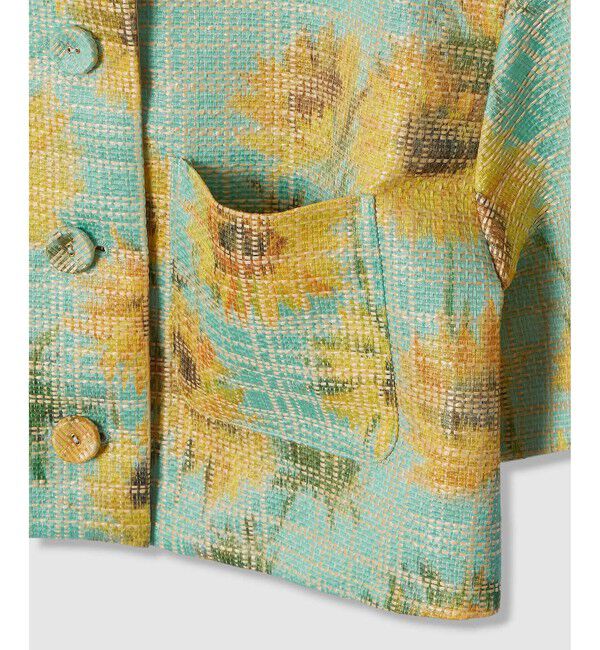 LOULOU WILLOUGHBY「【LOULOU WILLOUGHBY】サンフラワーJQステンカラーショートジャケット」|テーラードジャケット|