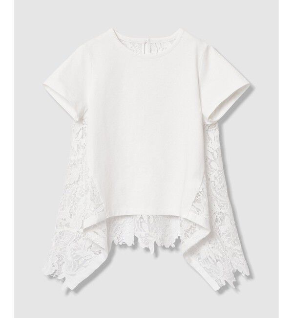 LOULOU WILLOUGHBY「【LOULOU WILLOUGHBY】レースドッキングロングＴシャツ」|Tシャツ・カットソー|