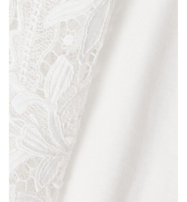 LOULOU WILLOUGHBY「【LOULOU WILLOUGHBY】レースドッキングロングＴシャツ」|Tシャツ・カットソー|