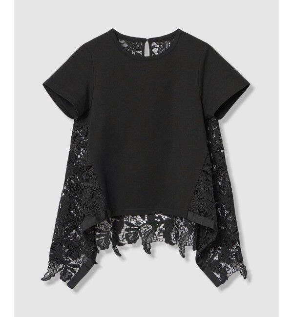 LOULOU WILLOUGHBY「【LOULOU WILLOUGHBY】レースドッキングロングＴシャツ」|Tシャツ・カットソー|