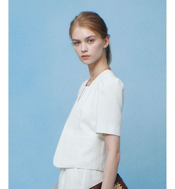 LOULOU WILLOUGHBY「【LOULOU WILLOUGHBY】ブライトリネン半袖ジャケット」|テーラードジャケット|