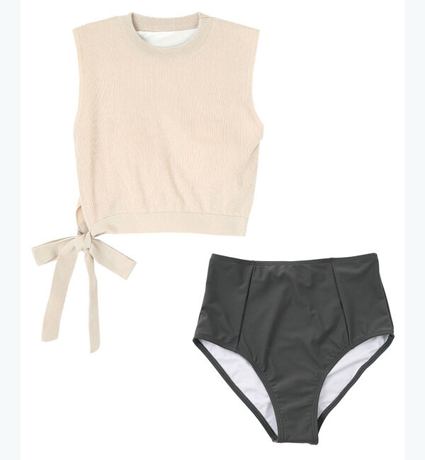 SEA DRESS「サイドリボンニット&times;ハイウエストビキニ」|ビキニ|