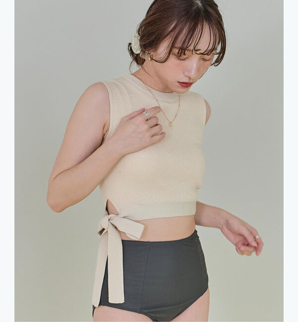 SEA DRESS「サイドリボンニット&times;ハイウエストビキニ」|ビキニ|