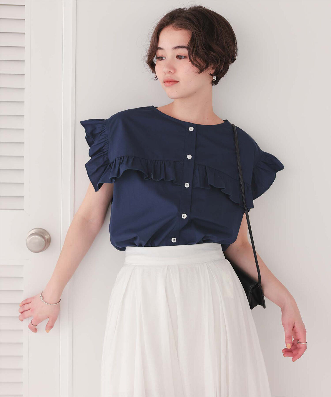 titivate「フレンチスリーブフリルブラウス」|シャツ・ブラウス|