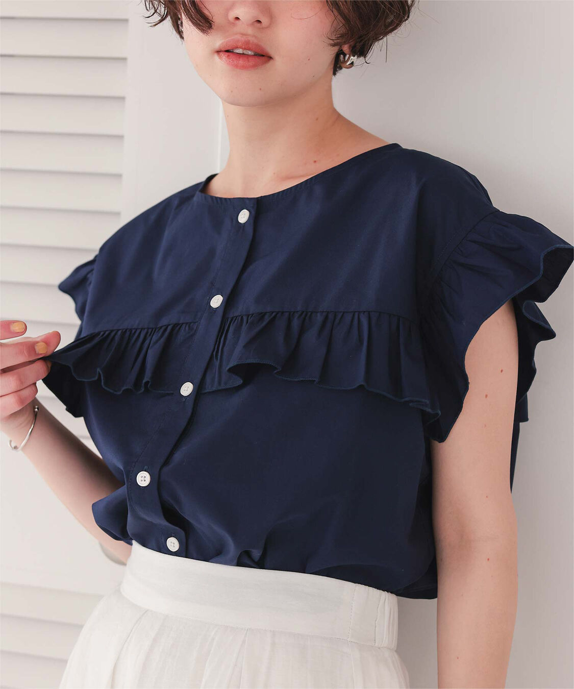 titivate「フレンチスリーブフリルブラウス」|シャツ・ブラウス|
