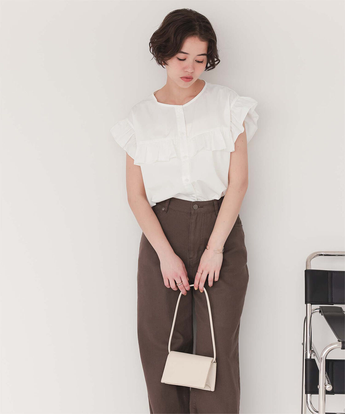 titivate「フレンチスリーブフリルブラウス」|シャツ・ブラウス|