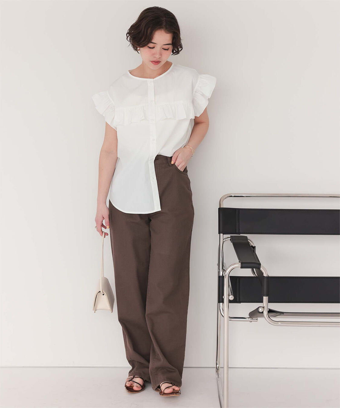 titivate「フレンチスリーブフリルブラウス」|シャツ・ブラウス|