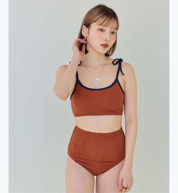 SEA DRESS「パイピングデザインハイウエストビキニ/水着」|ビキニ|