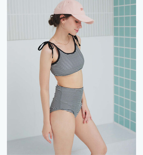 SEA DRESS「パイピングデザインハイウエストビキニ/水着」|ビキニ|