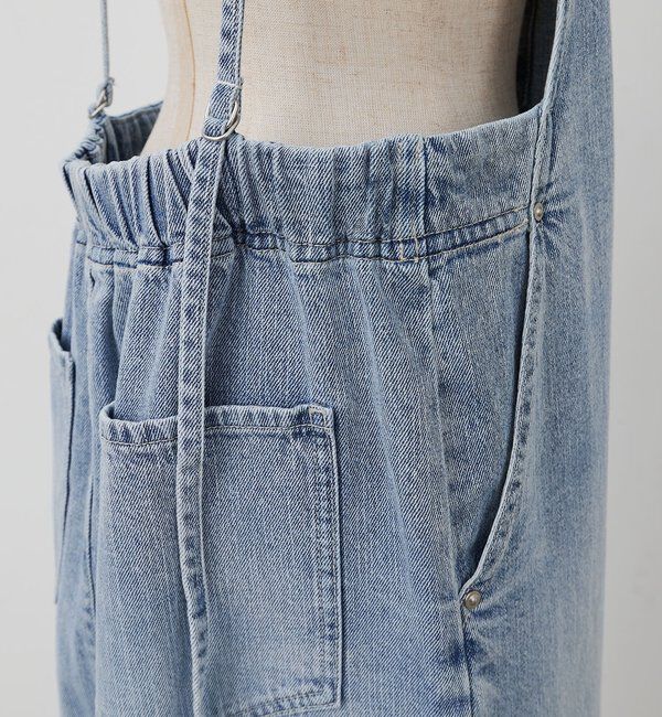  「綿麻デニムジャンパースカート」|ワンピース|