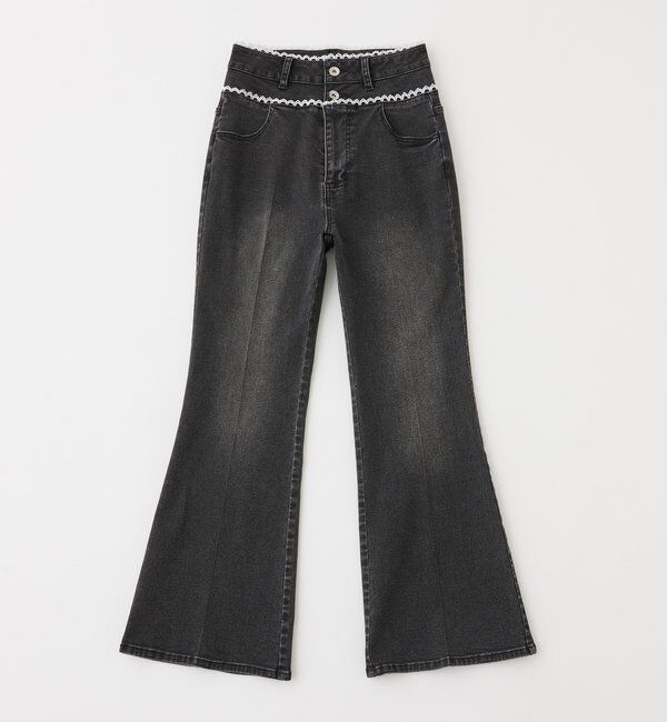  「【SMサイズ展開あり】ウエストレースフレアデニム」|その他|