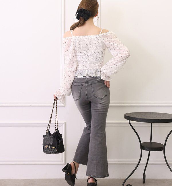  「【SMサイズ展開あり】ウエストレースフレアデニム」|その他|