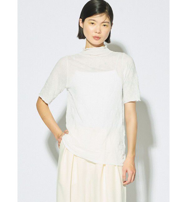 MIDIUMISOLID「MIDIUMISOLID for Ladies シースルーハイネックスリーブインナー」|Tシャツ・カットソー|オフホワイト