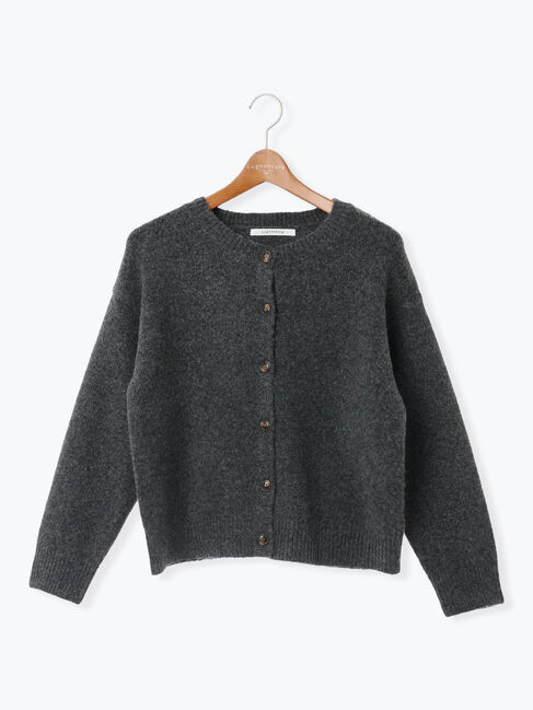 Lugnoncure「ウール混ふわふわクルーネックカーディガン」|カーディガン|