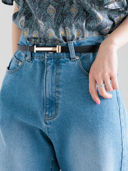 Te chichi「メタルバックルリバーシブルベルト」|ベルト|ブラック