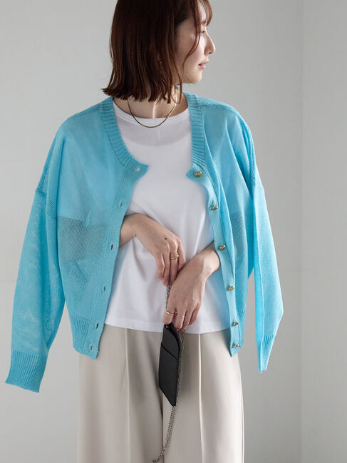 Te chichi「【WEB限定カラーあり】ペーパータッチヤーン2wayメッシュニット」|ニット・セーター|