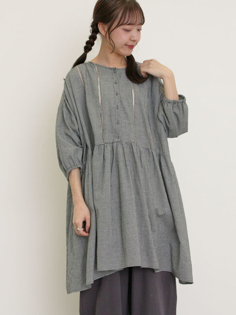 Samansa Mos2「はしごレースふんわりチュニック」|シャツ・ブラウス|