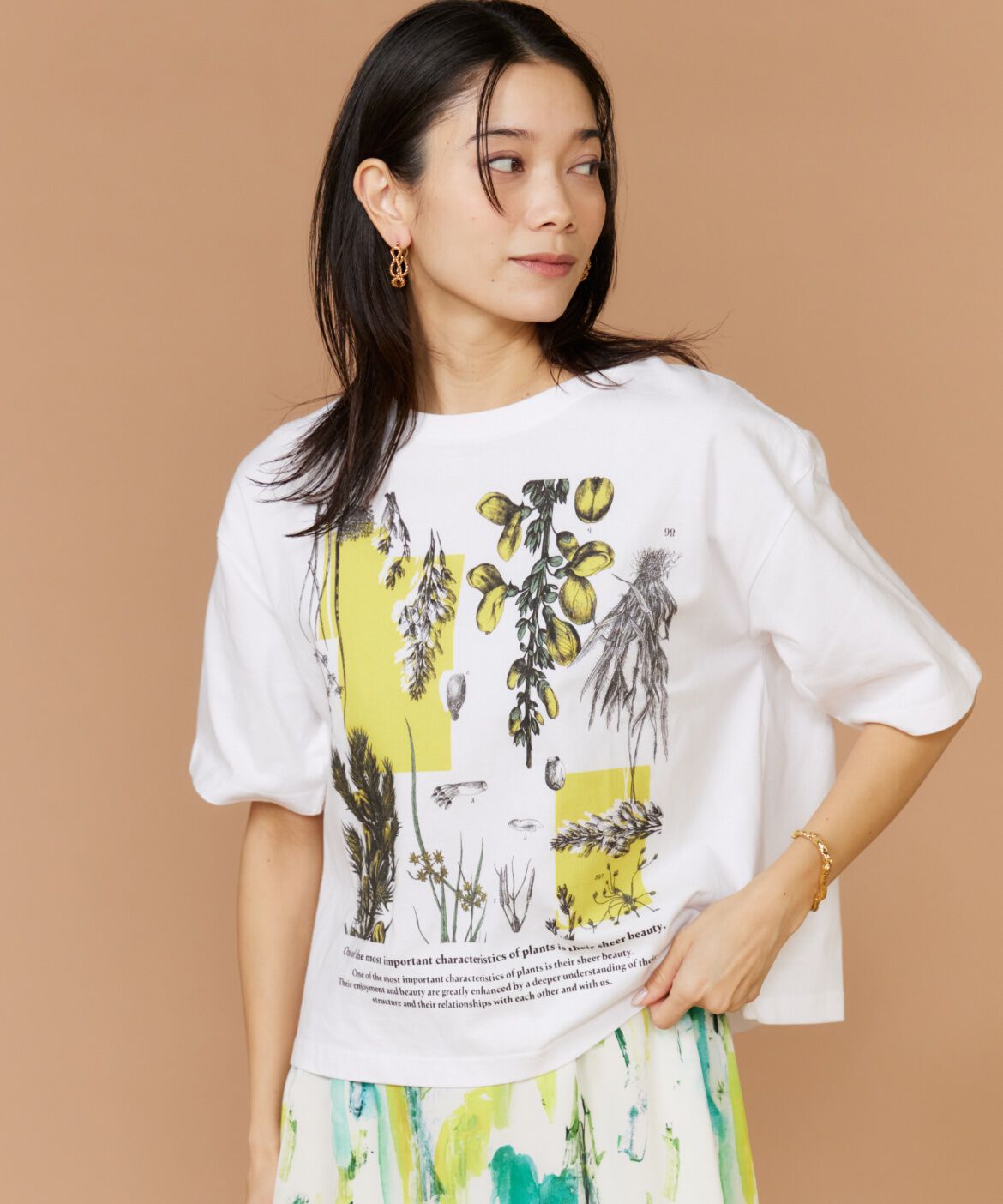 INED「半袖Tシャツ ボタニカル《manipuri》」|Tシャツ・カットソー|