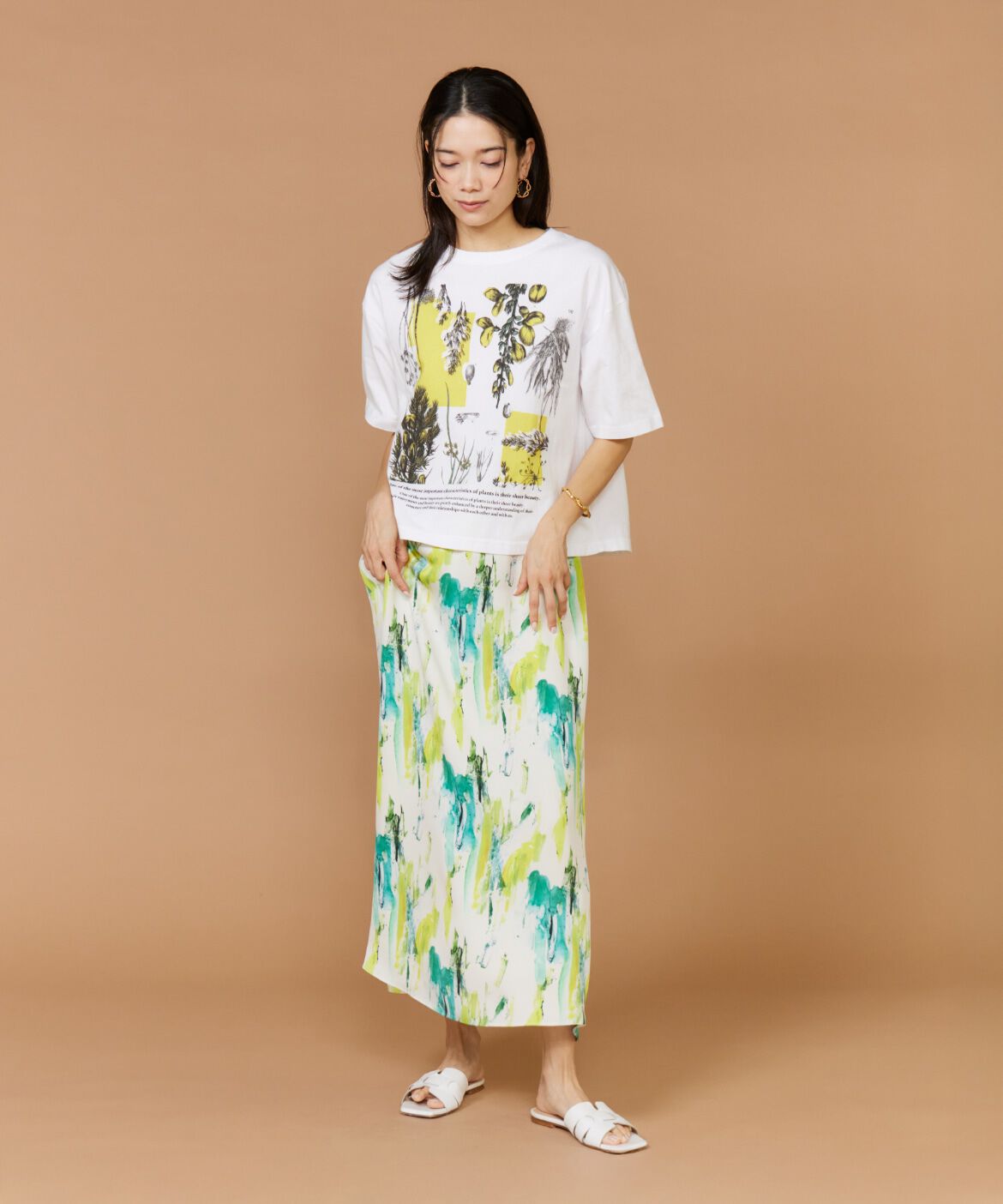 INED「半袖Tシャツ ボタニカル《manipuri》」|Tシャツ・カットソー|