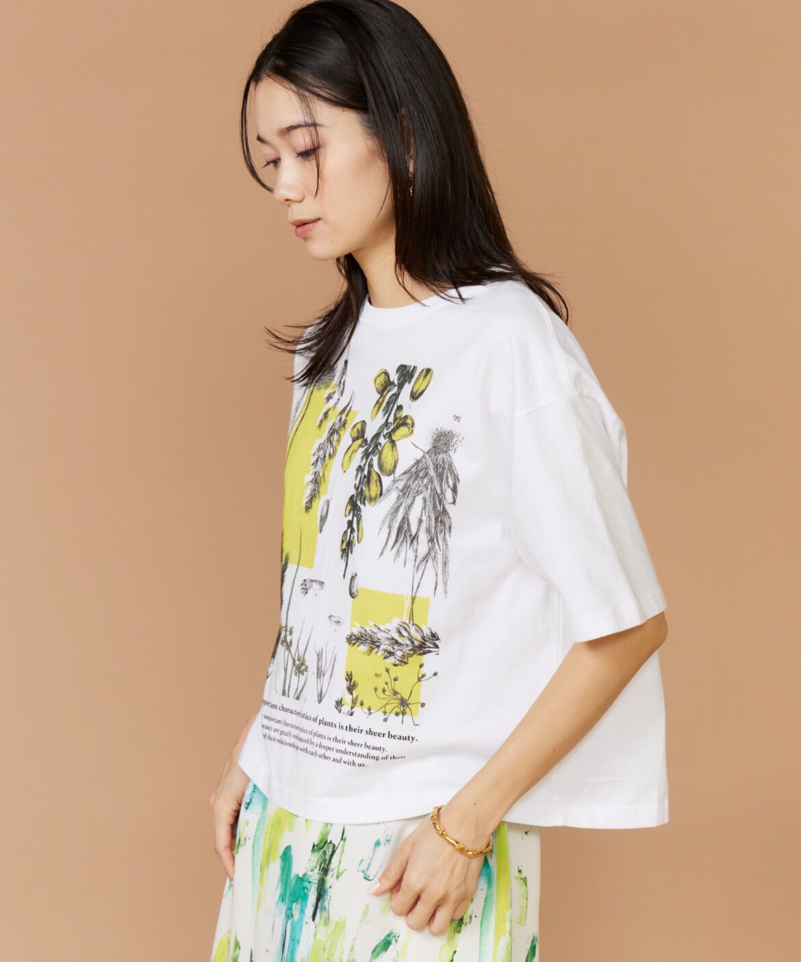 INED「半袖Tシャツ ボタニカル《manipuri》」|Tシャツ・カットソー|