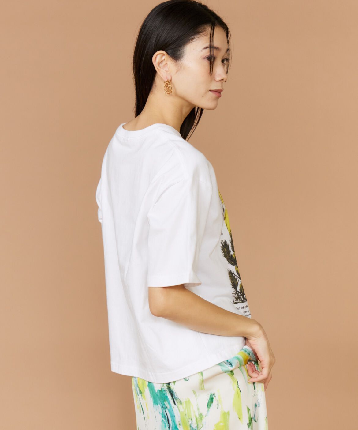 INED「半袖Tシャツ ボタニカル《manipuri》」|Tシャツ・カットソー|