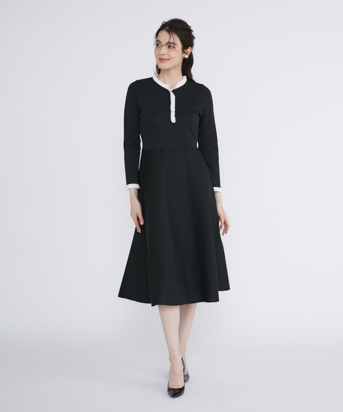 Maglie le cassetto「《M Maglie le cassetto》フリルデザインニットワンピ―ス」|ワンピース|