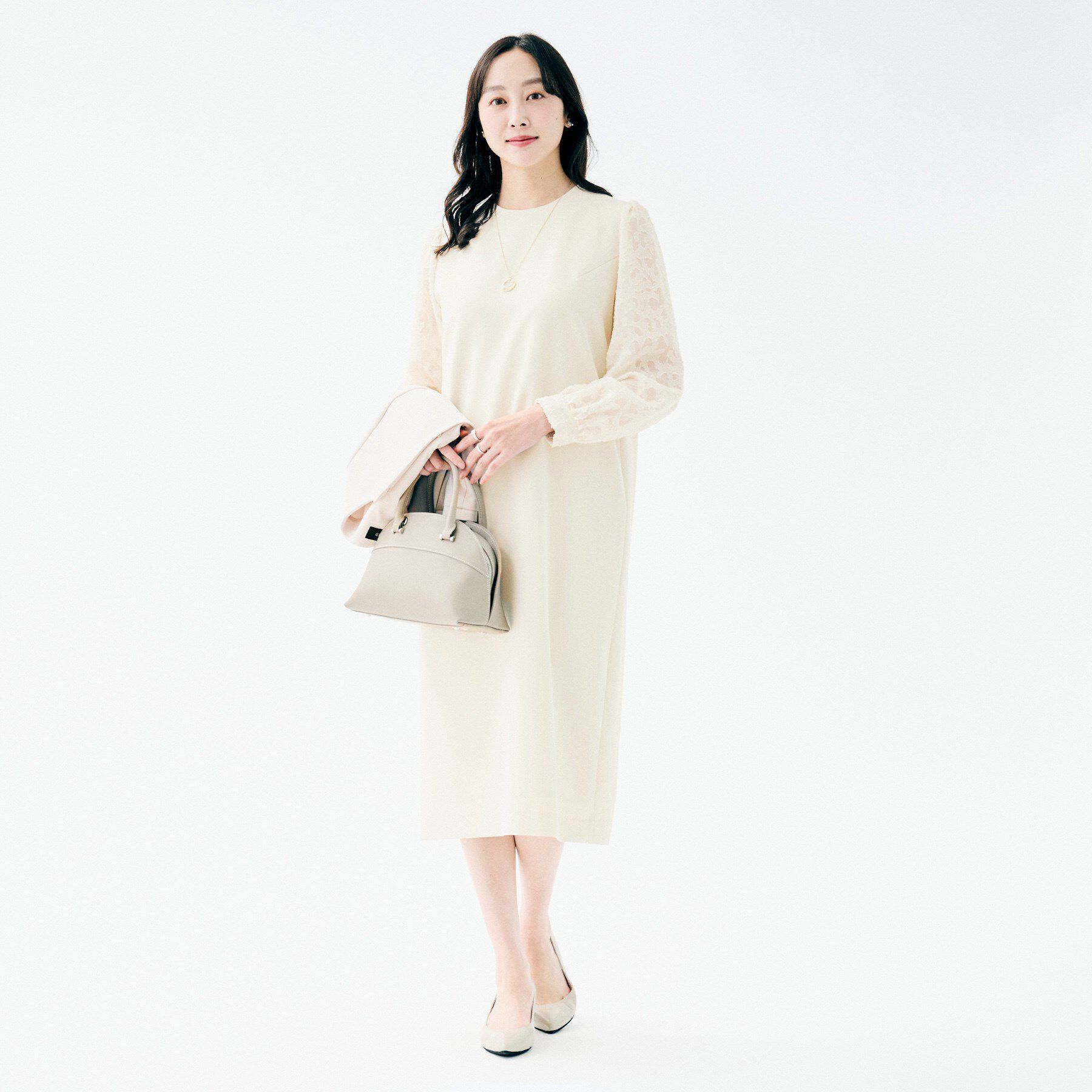 UNTITLED「【お呼ばれドレス/洗える】カットジャカードスリーブ ワンピース」|ワンピース|