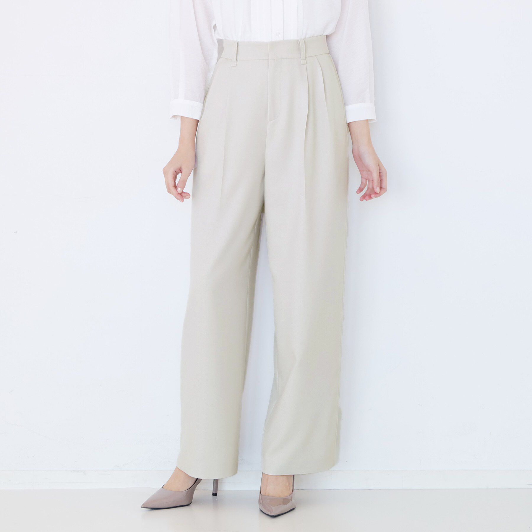 COUP DE CHANCE「【手洗い可】タック入りワイドパンツ」|その他|