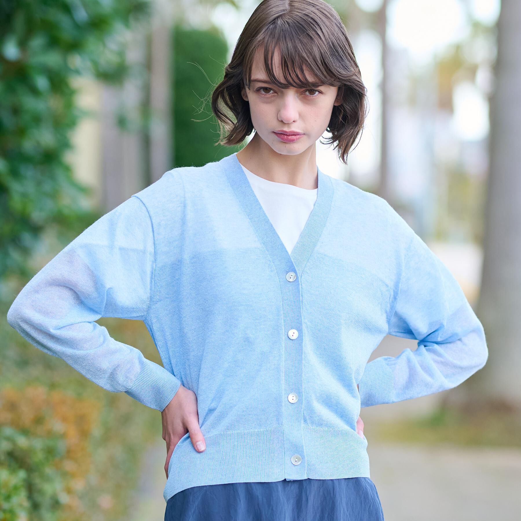 DRESSTERIOR「【洗える/ショート丈】シアーコンビカーディガン」|カーディガン|