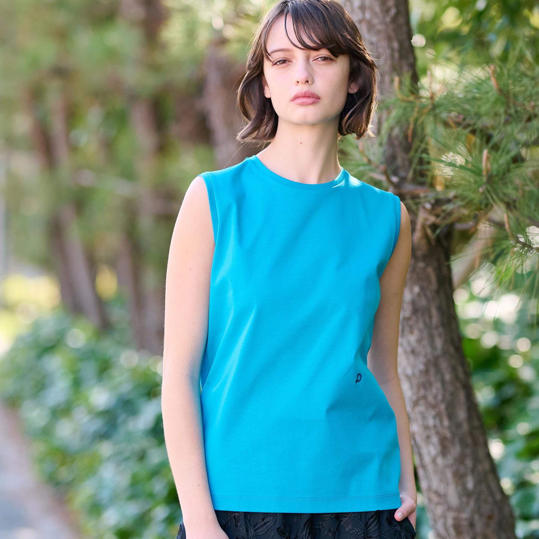 DRESSTERIOR「【接触冷感/抗菌防臭/消臭】アイスクリアコットンノースリーブT」|Tシャツ・カットソー|