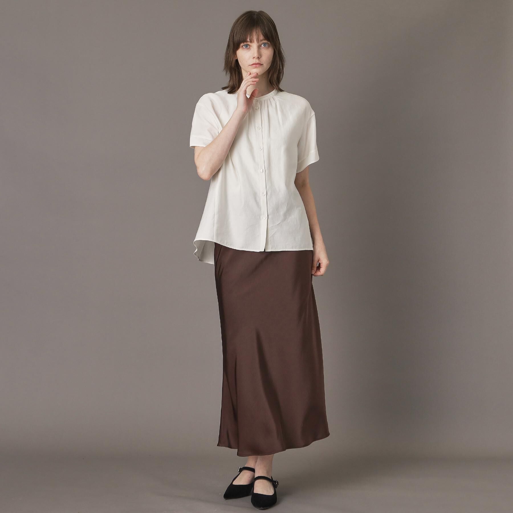 DRESSTERIOR「ストレッチヴィンテージサテンナロースカート」|スカート|